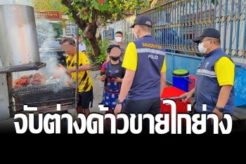 ตำรวจปากน้ำออกจับต่างด้าว แย่งอาชีพคนไทย เร่ขายไก่ย่าง