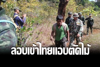 ชายเขมรเหิมเกริม บุกเดี่ยวลอบเข้าไทย ตัดไม้ชิงชังบนเทือกเขา
